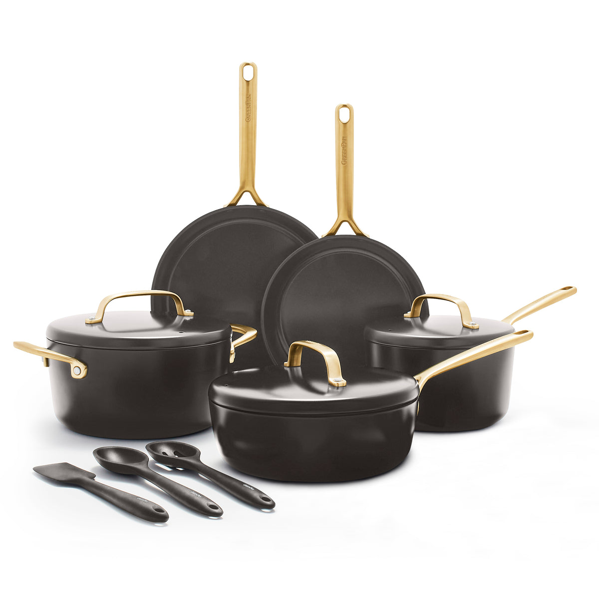 GP5 Colors Ceramic Nonstick 11-Piece Cookware Set with Champagne