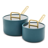 Stanley Tucci™ Ceramic Nonstick 4-Piece Saucepan Set | Venetian Teal