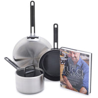 Stanley Tucci™ Stainless Steel Ceramic Nonstick 4-Piece Essentials Cookware Set with The Tucci Cookbook