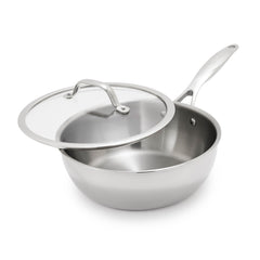 Valencia Pro Stainless Steel Uncoated 3.6-Quart Chef's Pan with