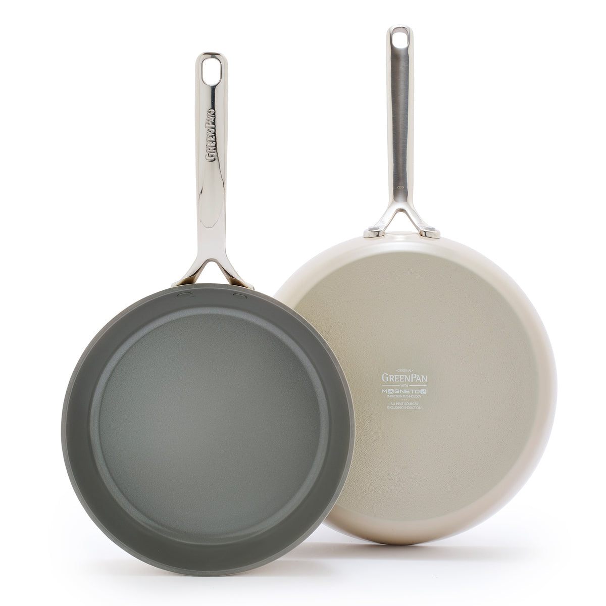 GP5 Colors Ceramic Nonstick 9.5" and 11" Frypan Set with Mirror