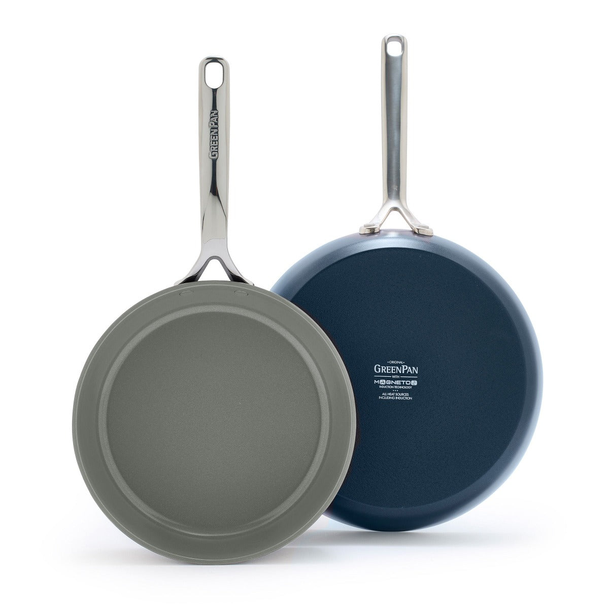 GP5 Colors Ceramic Nonstick 9.5" and 11" Frypan Set with Mirror