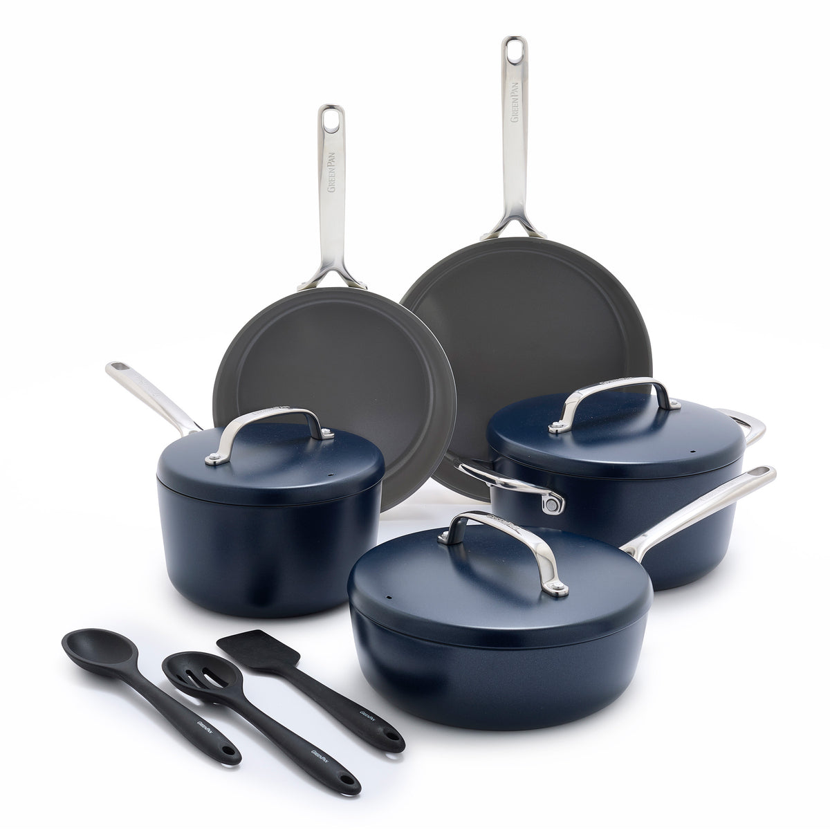 GP5 Colors Ceramic Nonstick 11-Piece Cookware Set with Mirror