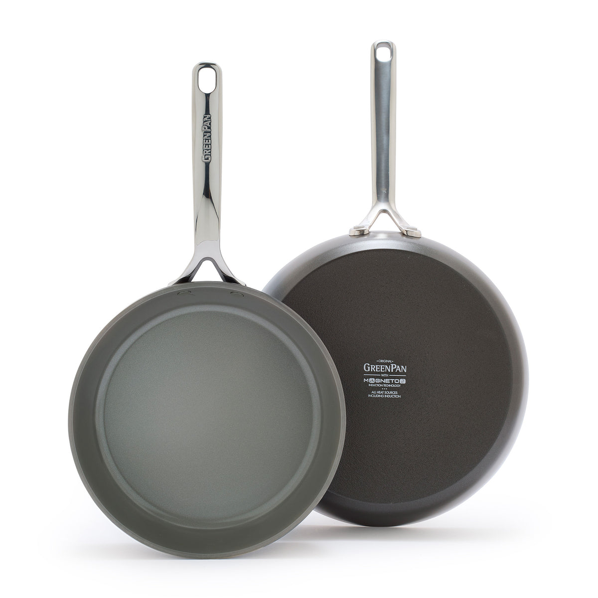 GP5 Colors Ceramic Nonstick 9.5" and 11" Frypan Set with Mirror