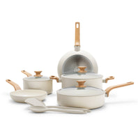 Essence Ceramic Nonstick 10-Piece Cookware Set | Cream