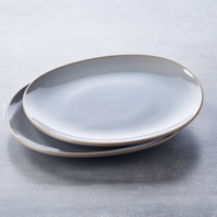 Keltum Glazed Stoneware 9" Breakfast and Dessert Plates, Set of 2 | Gray