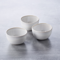 Keltum Glazed Stoneware 4" Bowls, Set of 3 | White