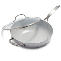 Venice Pro Ceramic Nonstick 12" Wok with Lid and Helper Handle