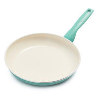 Rio Ceramic Nonstick 10" Frypan in the color Turquoise on an all white background