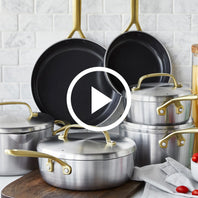 GP5 Stainless Steel 10" and 12" Frypan Set | Champagne Handles