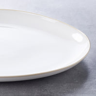 Keltum Glazed Stoneware 15" Serving Plate | White