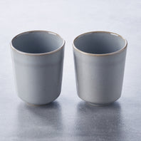 Keltum Glazed Stoneware 8.5 oz. Mugs, Set of 2 | Gray