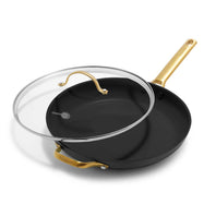 Reserve Ceramic Nonstick 12" Frypan with Lid and Helper Handle | Black