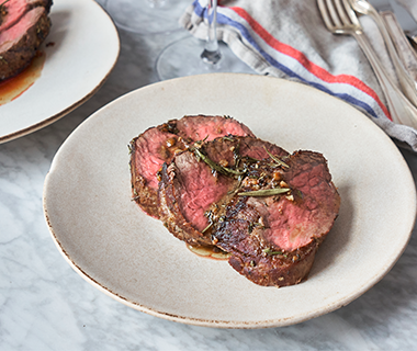 Roast Beef Tenderloin with Herb Butter Sauce