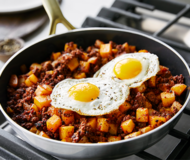 Chorizo Potato Hash with Fried Egg