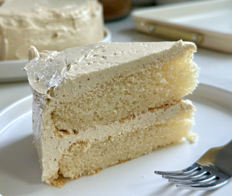 Vanilla Cake with Butterscotch Swiss Meringue Buttercream