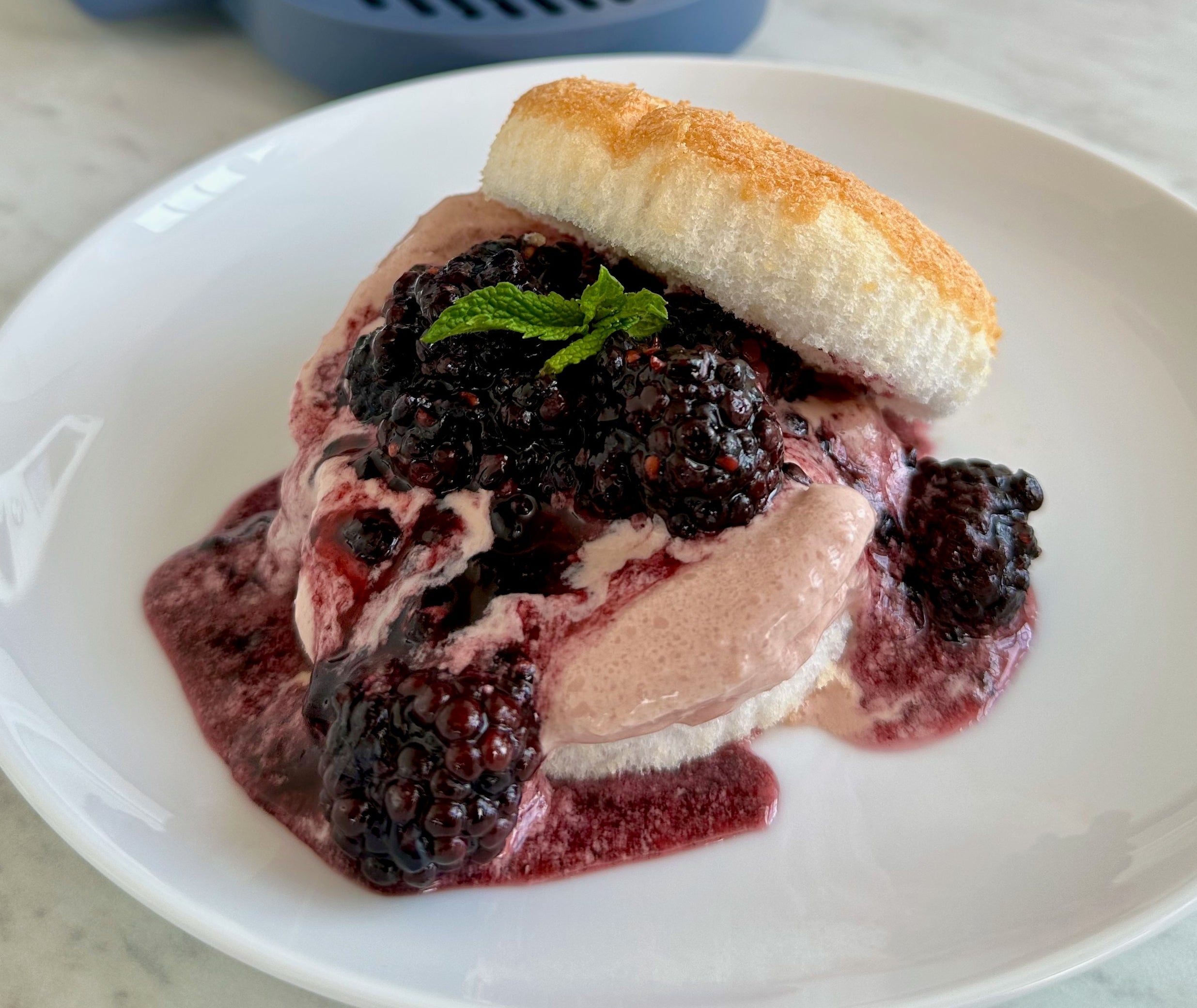 Blackberry Shortcake with Berry Soft Serve