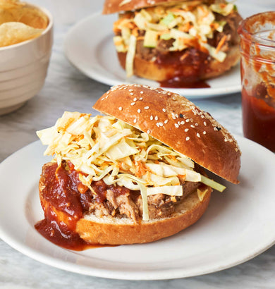 Slow Cooker Pulled Pork Sandwiches with Homemade Coleslaw
