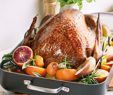 Roasted Turkey with Citrus Brine and Fresh Herbs 