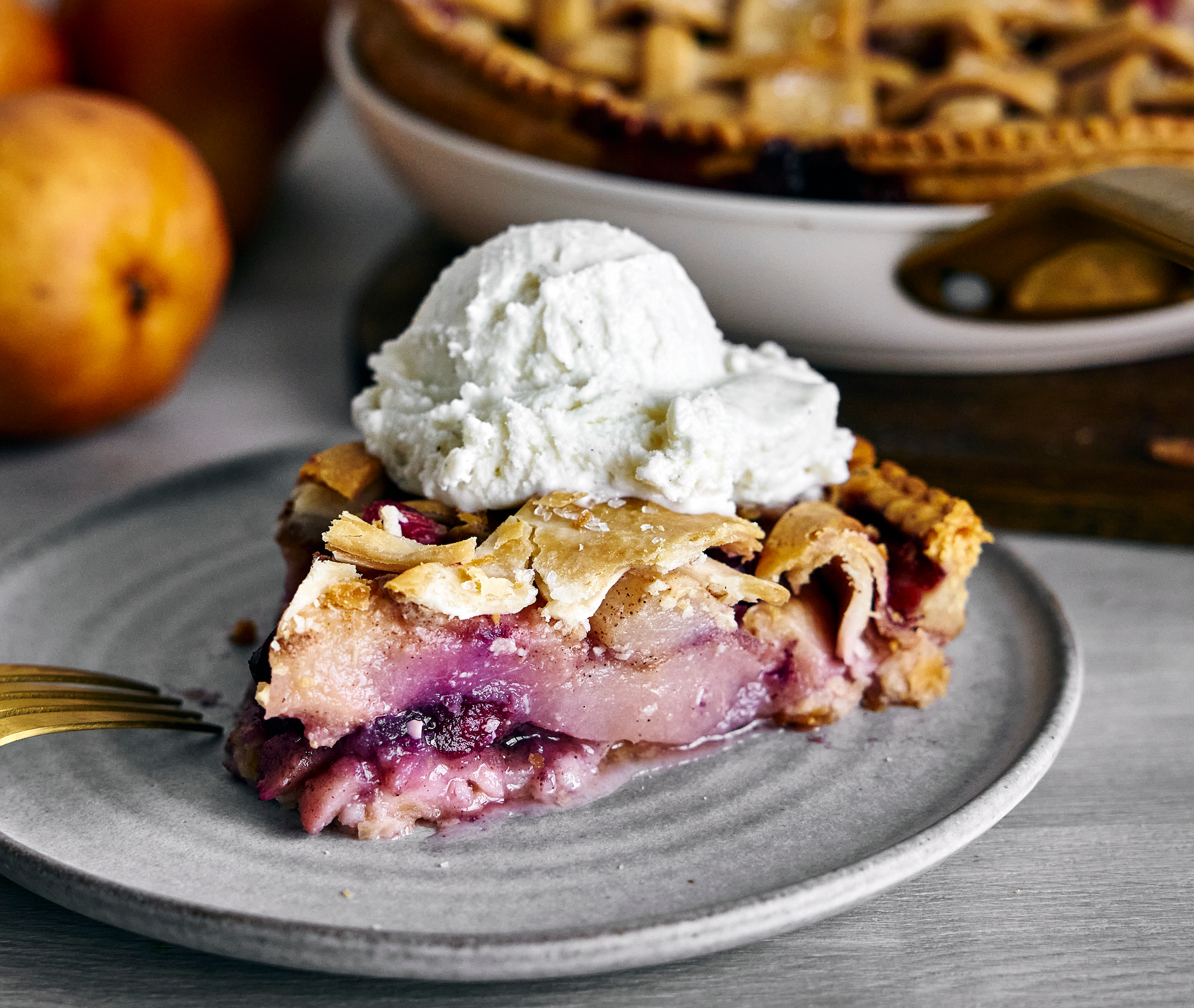 Cranberry Pear Lattice Pie