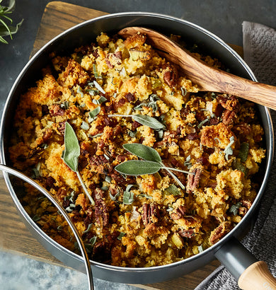 Cornbread Stuffing with Pecans and Pancetta