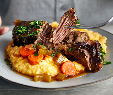 Bourbon Short Ribs with Grits