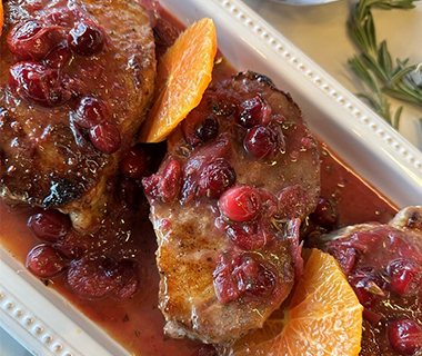 Pork Chops with Cranberry Pan Sauce