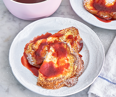French Toast with Beet Maple Syrup