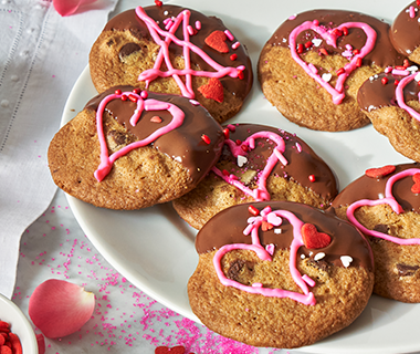 Tate's Chocolate-Dipped Chocolate Chip Valentine's Cookies