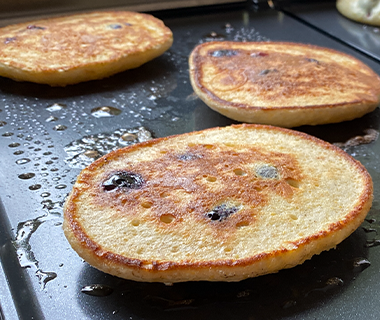 Cornmeal and Ricotta Blueberry Pancakes