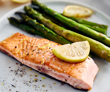 Roast Salmon and Asparagus with Lemon Chive Butter