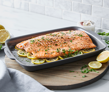 Sheet Pan Salmon with Fresh Lemon Slices
