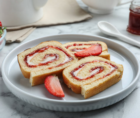 Berries and Cream Swiss Roll Cake