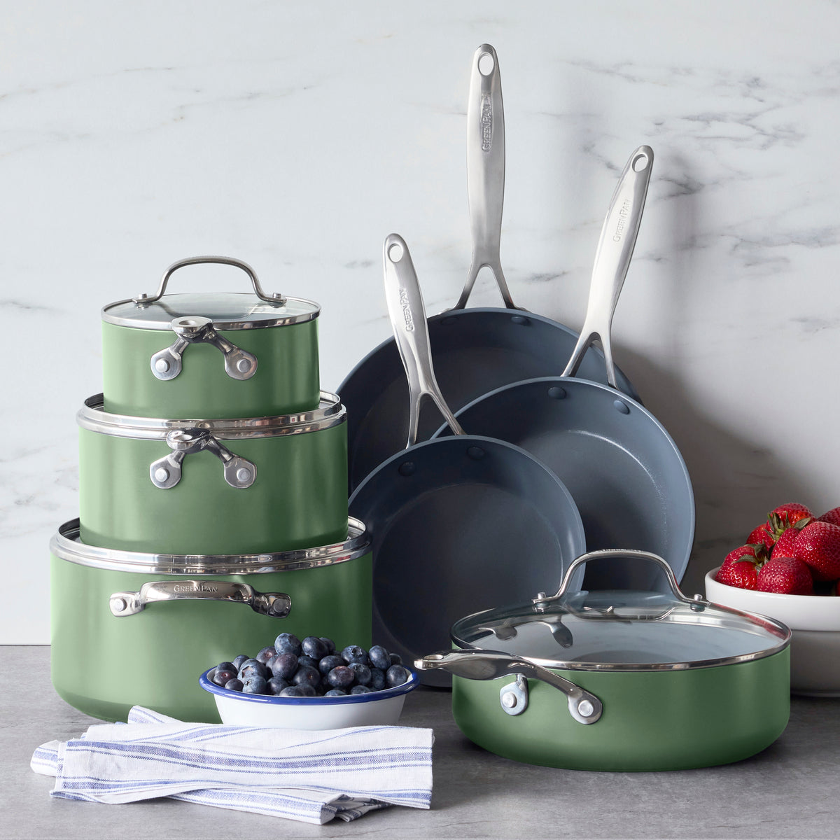 Valencia Pro Ceramic Nonstick 11-Piece Cookware Set | GreenPan
