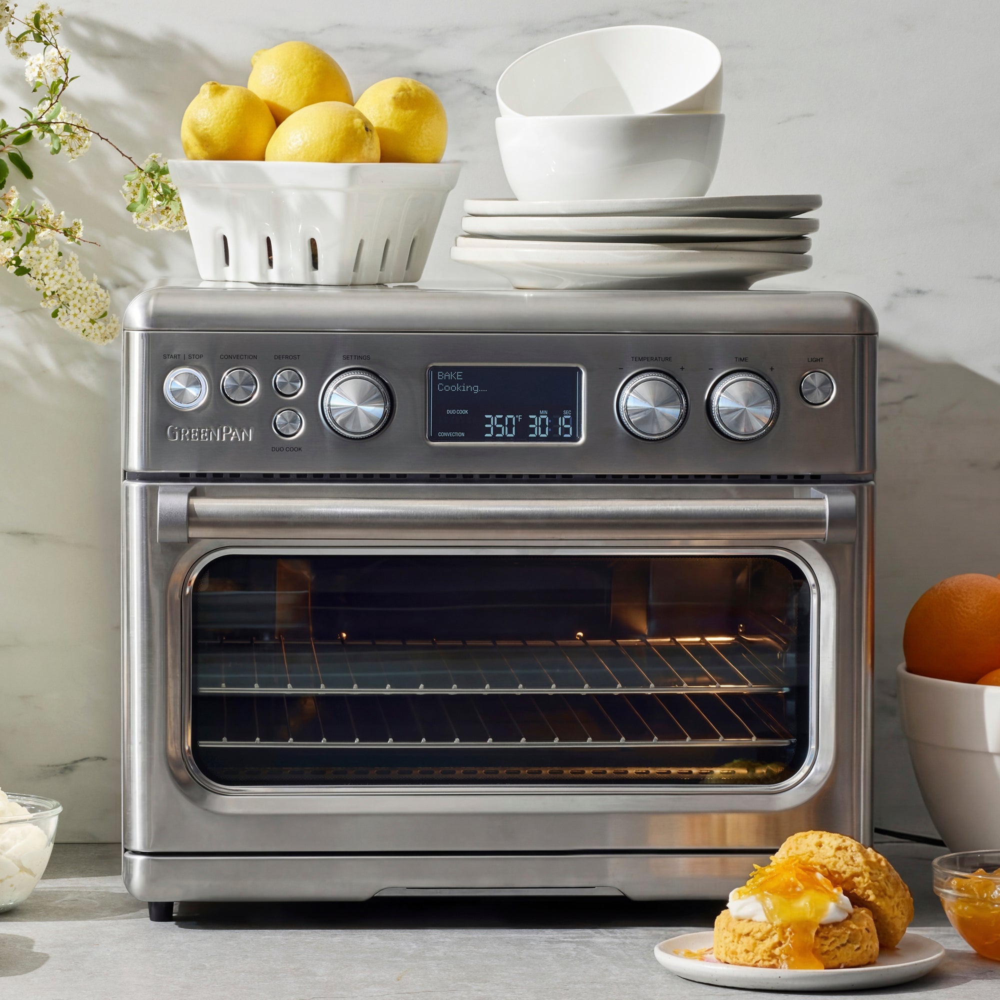 Elite Convection Air Fryer Toaster Oven | Premiere Stainless Steel