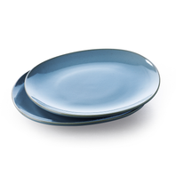 Keltum Glazed Stoneware 9" Breakfast and Dessert Plates, Set of 2 | Blue
