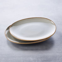 Keltum Glazed Stoneware 9" Breakfast and Dessert Plates, Set of 2 | Brown