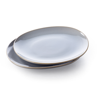 Keltum Glazed Stoneware 9" Breakfast and Dessert Plates, Set of 2 | Gray