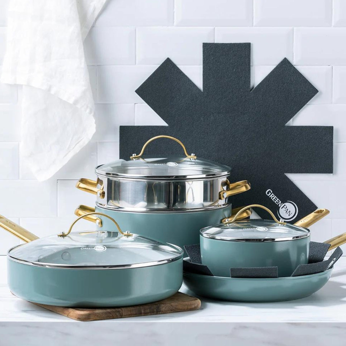 Reserve Ceramic Nonstick 8-Piece Cookware Set | Smoky Blue