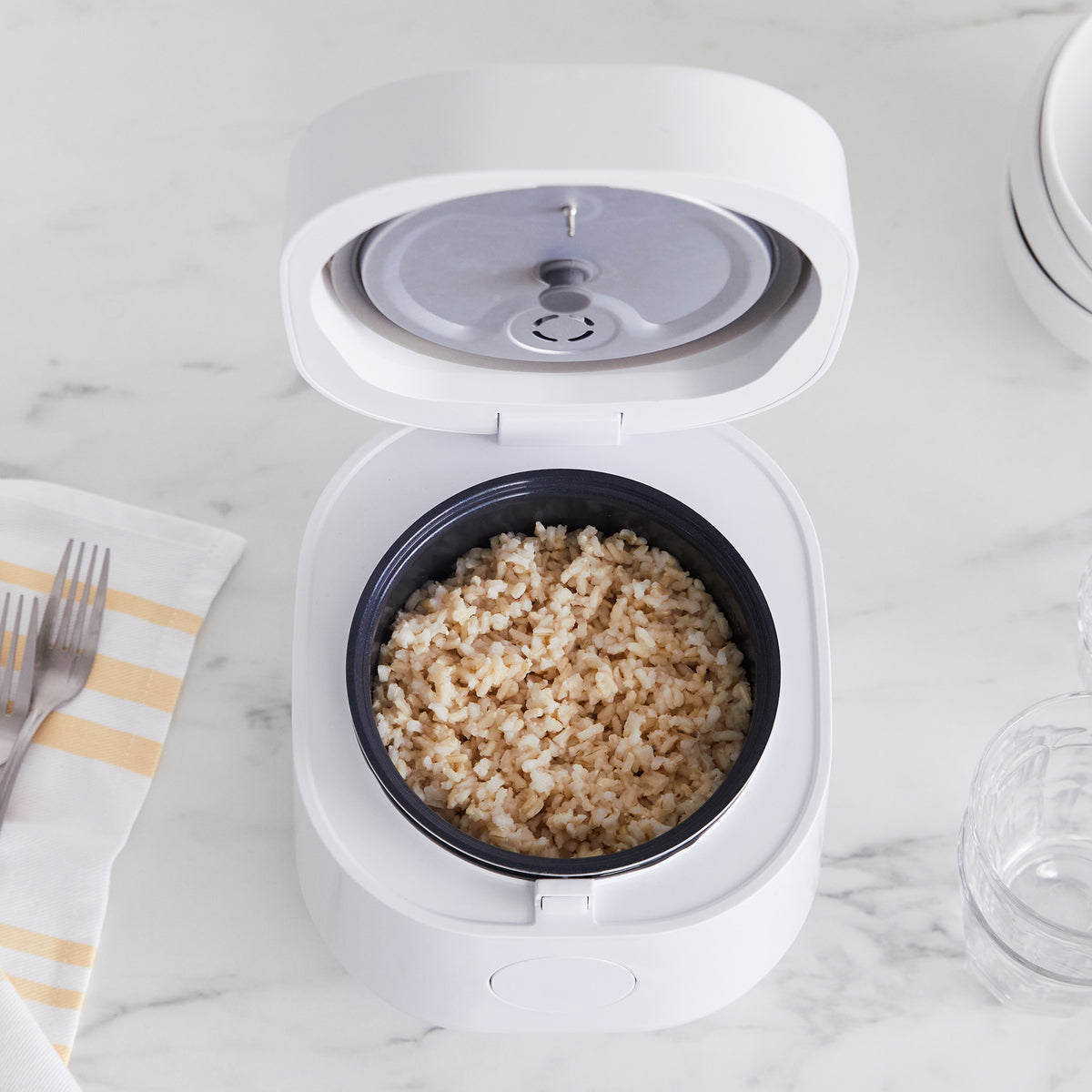 GreenLife 4-Cup Rice & Grains Cooker | White | GreenPan