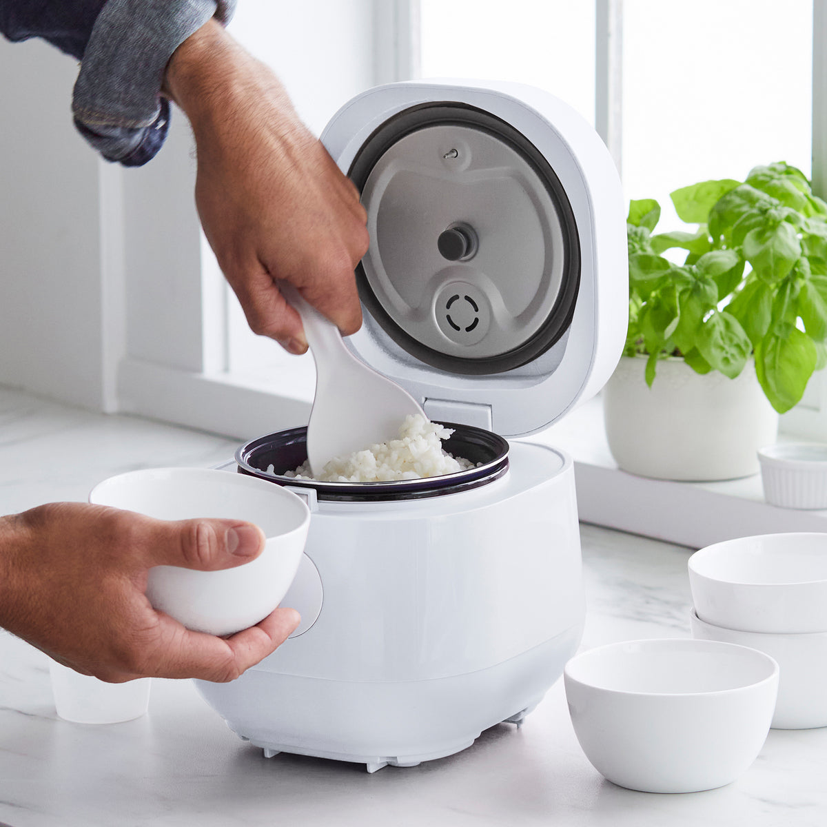 GreenLife 4-Cup Rice & Grains Cooker | White | GreenPan