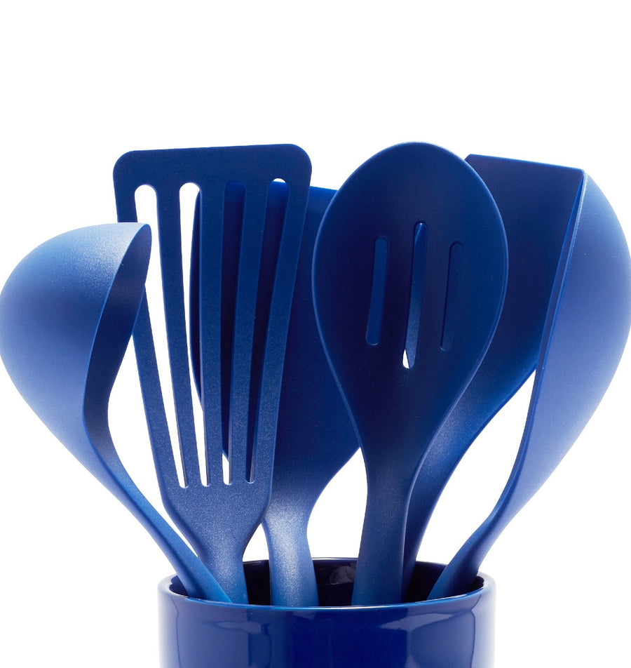 GreenLife Nylon & Wood Cooking Utensils with Ceramic Crock, 7-Piece Se ...