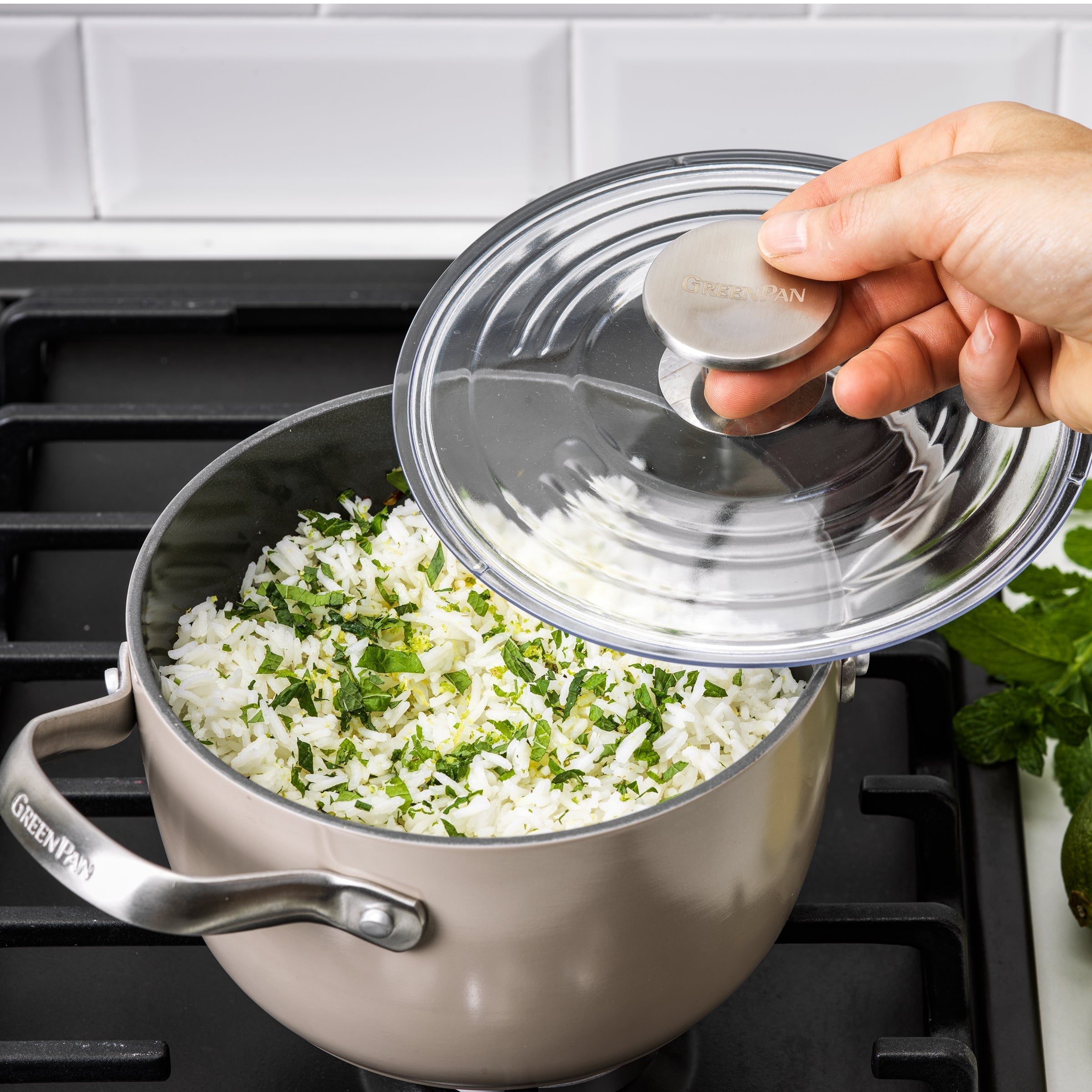 Green Pan 2 Quart Rice & Grains Cooker - Taupe