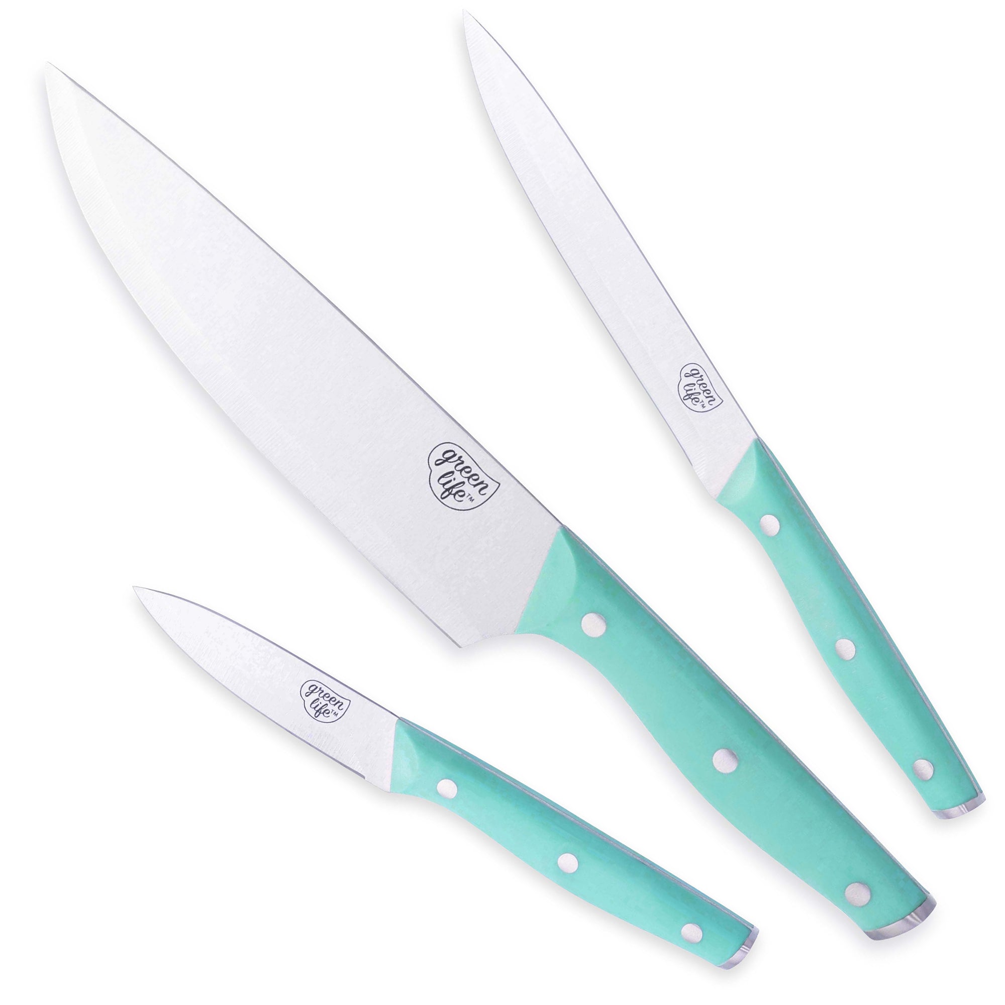 GreenLife Stainless Steel 3-Piece Cutlery Set | Turquoise