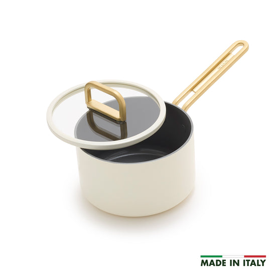 Stanley Tucci™ Ceramic Nonstick 2-Quart Saucepan with Lid | Carrara White