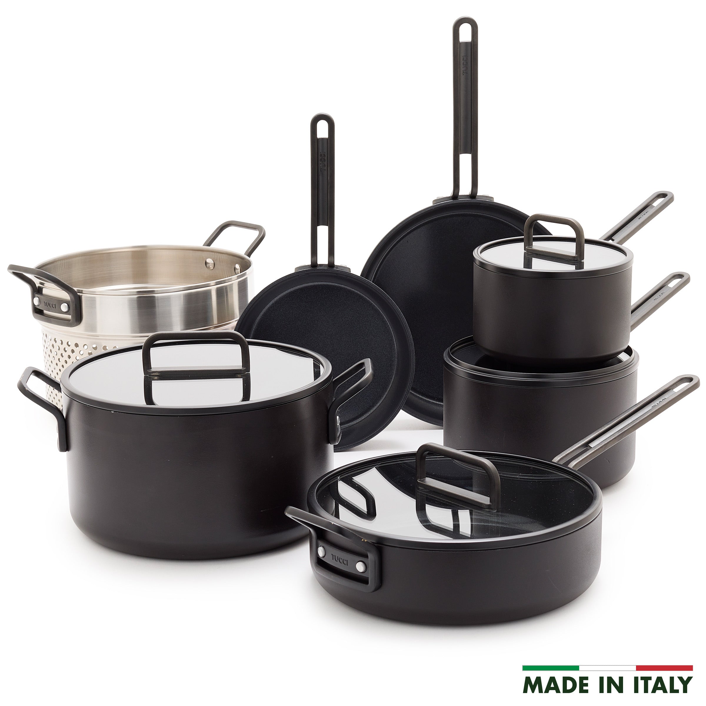 Stanley Tucci™ Ceramic Nonstick 11-Piece Cookware Set | Milano Black