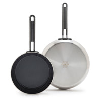 Stanley Tucci™ Stainless Steel Ceramic Nonstick 8" and 10" Frypan Set