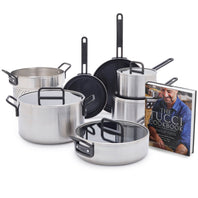 Stanley Tucci™ Stainless Steel Ceramic Nonstick 11-Piece Cookware Set with The Tucci Cookbook
