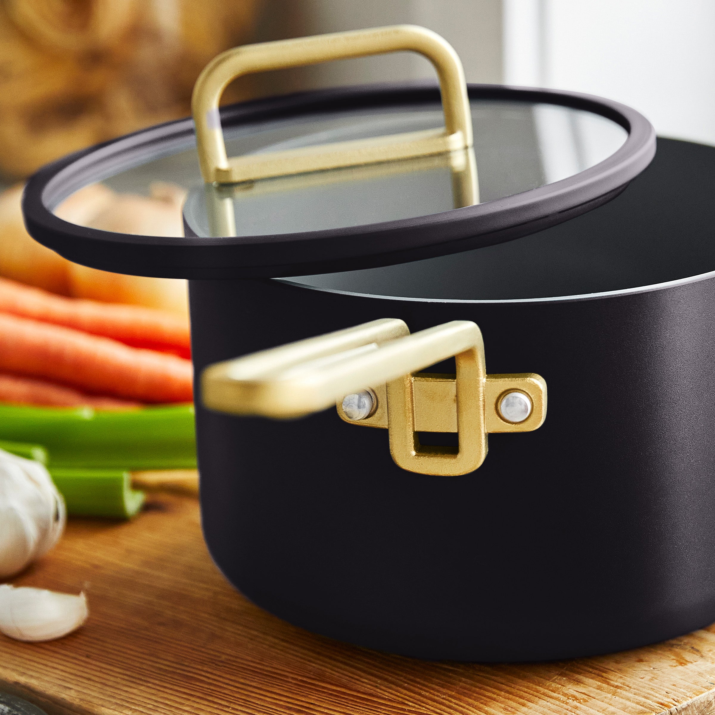 Stanley Tucci™ Ceramic Nonstick 4-Quart Saucepan with Lid | Calabrian Fig