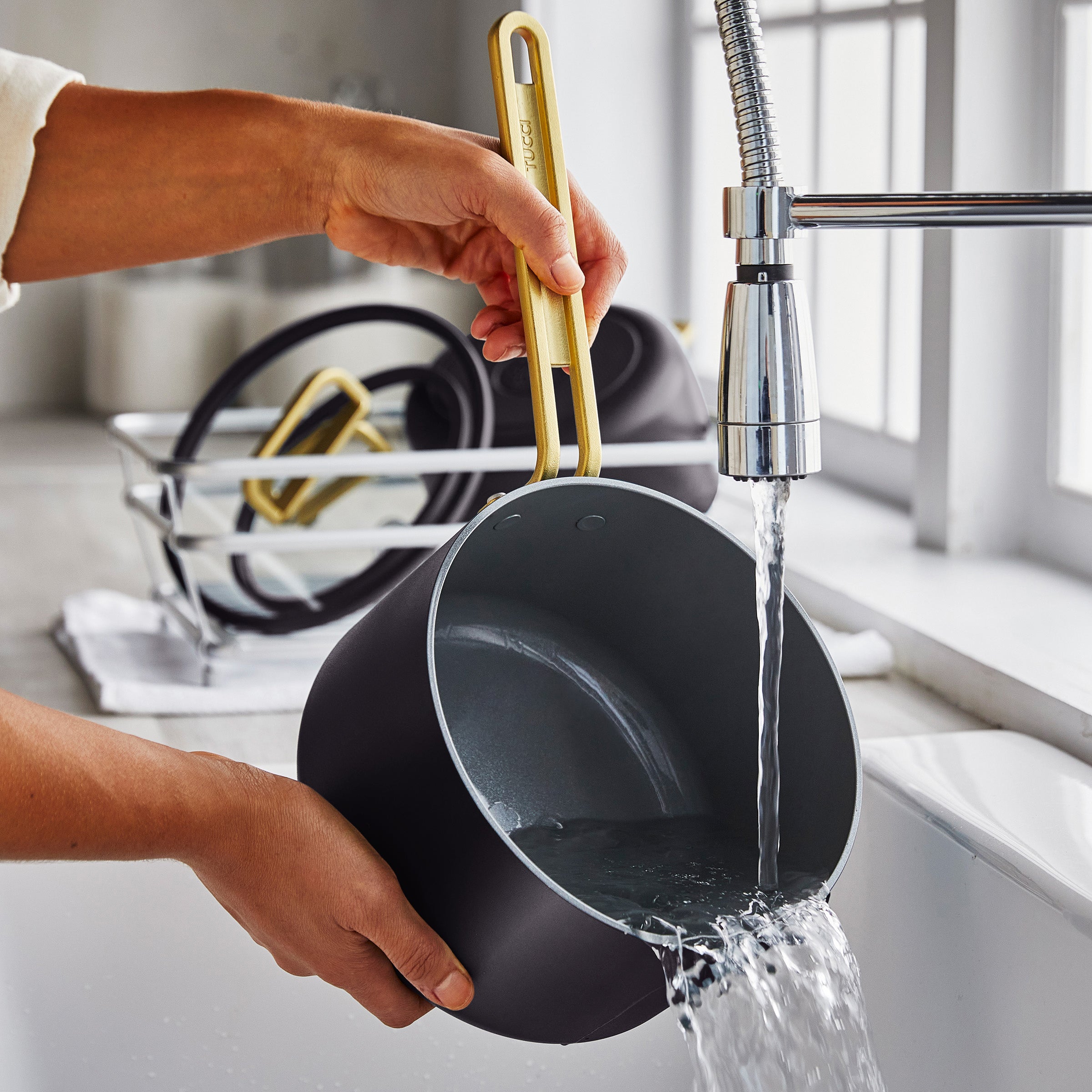 Stanley Tucci™ Ceramic Nonstick 4-Quart Saucepan with Lid | Calabrian Fig